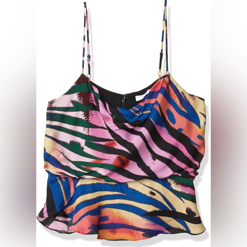 Parker NYC Colorful Silk Blend Top Size M $218, never worn, removed tag, wash it